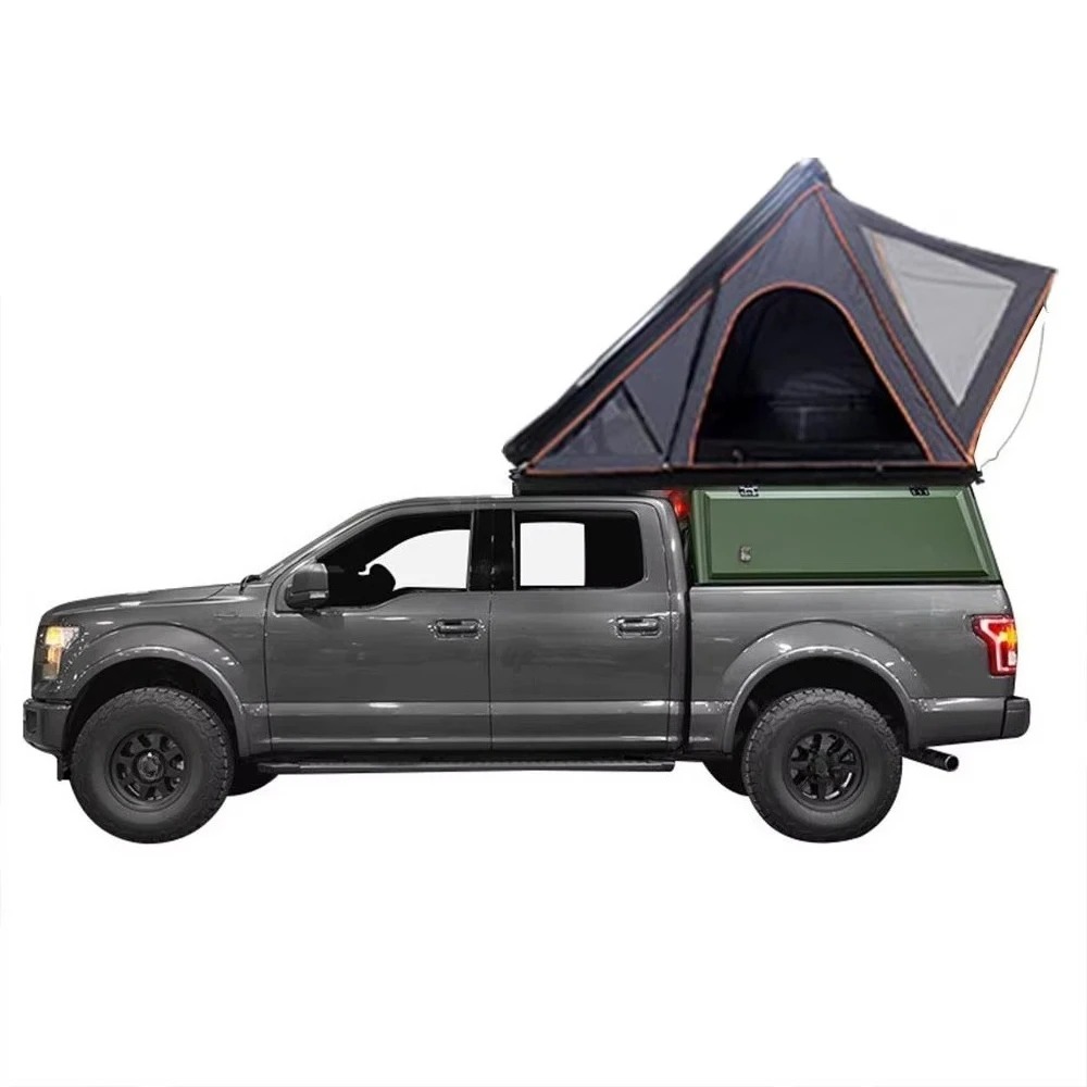 Double Aluminum Alloy Car Rooftop Tent Fully Automatic Outdoor Camping Sunshade Waterproof Hard Shell Fits 2 People